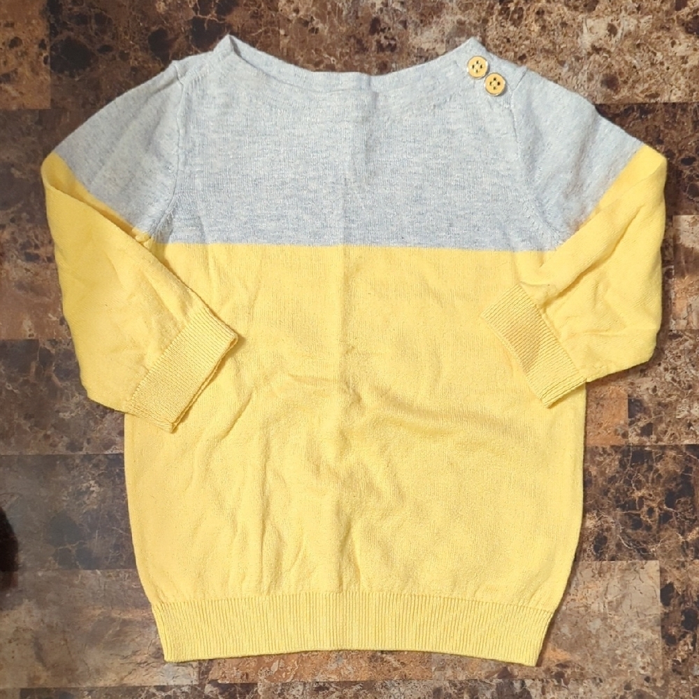 GAP Color-Block Yellow and Gray Sweater